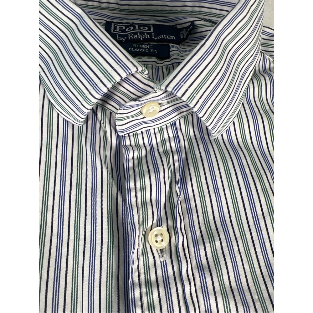 Vintage Polo Ralph Lauren Regent Classic Fit Shirt 17.5 34/35 Hong Kong Stripe - Picture 4 of 8